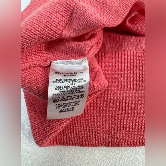 Loft 100% Cotton Coral Knit Drop Shoulder Sweater Vest Womens Medium - Picture 4 of 8